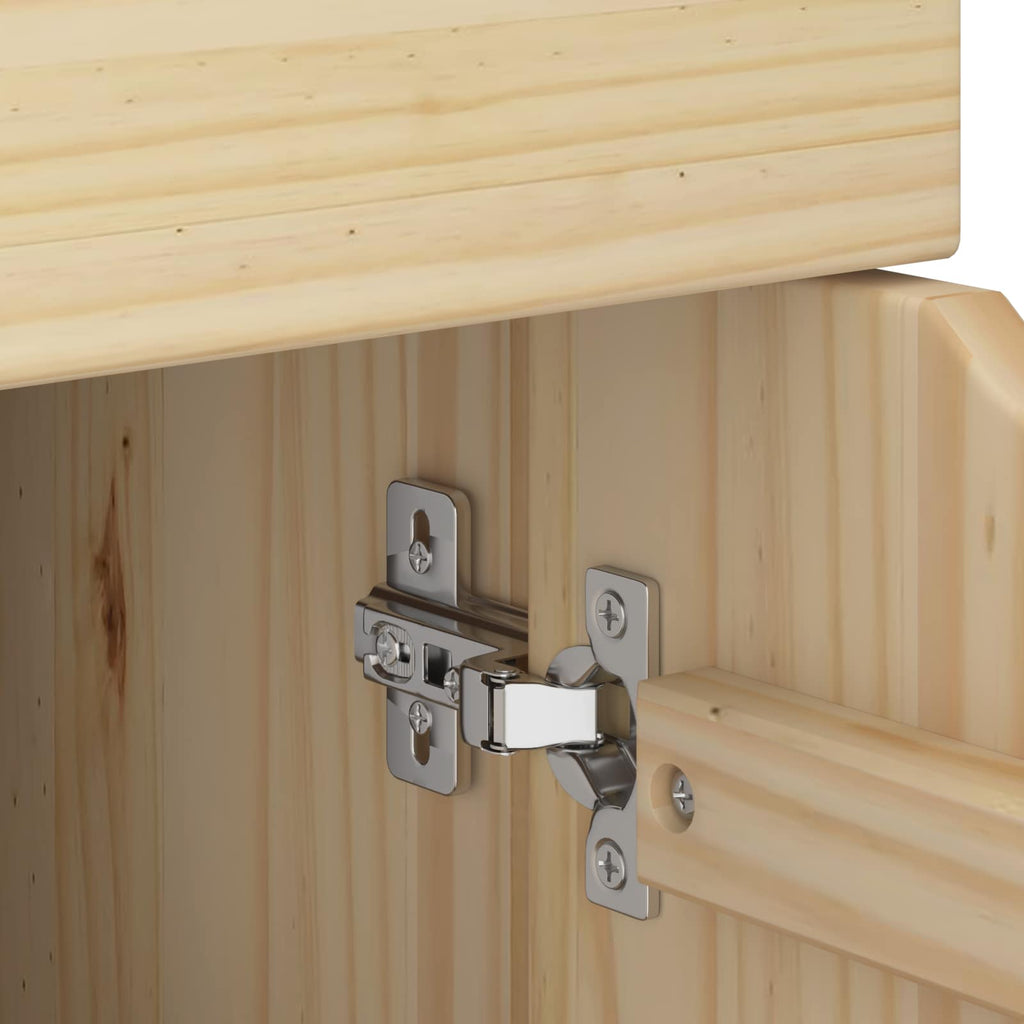 Rollschrank Mit Rad Braun 63,5 x 39 x 65,5 cm Massivholz Kiefer