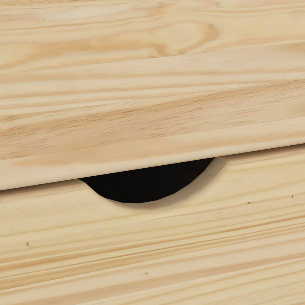 Rollschrank Mit Rad Braun 63,5 x 39 x 65,5 cm Massivholz Kiefer