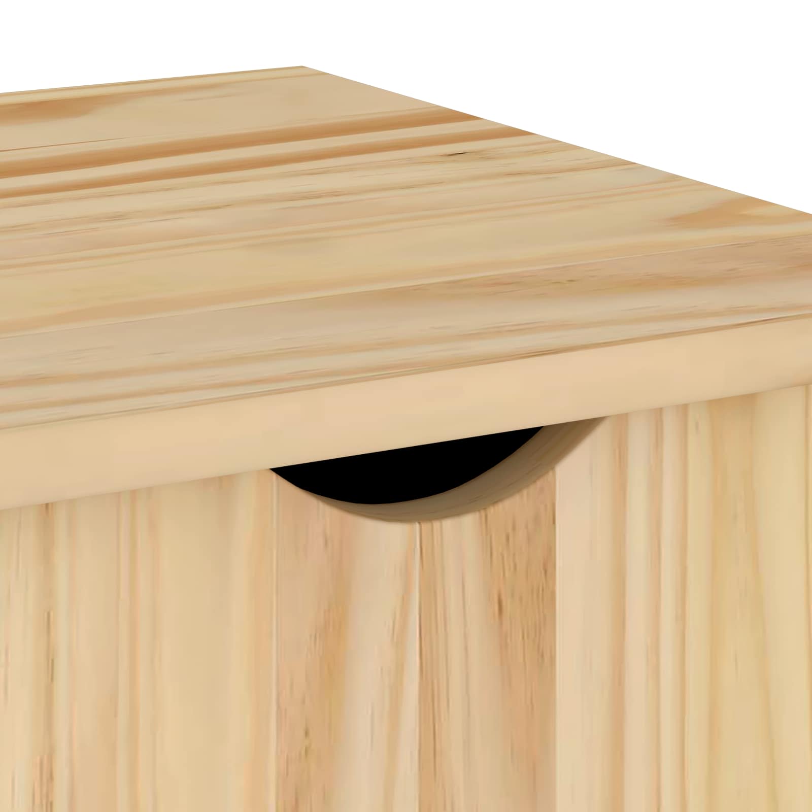 Rollschrank Mit Rad Braun 100 x 39 x 65,5 cm Massivholz Kiefer