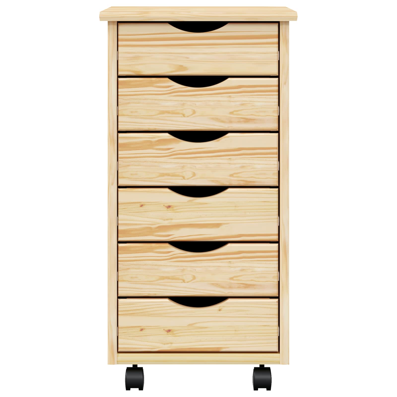 Rollcontainer mit Schubladen MOSS Klarlack 34 x 39 x 65,5 cm