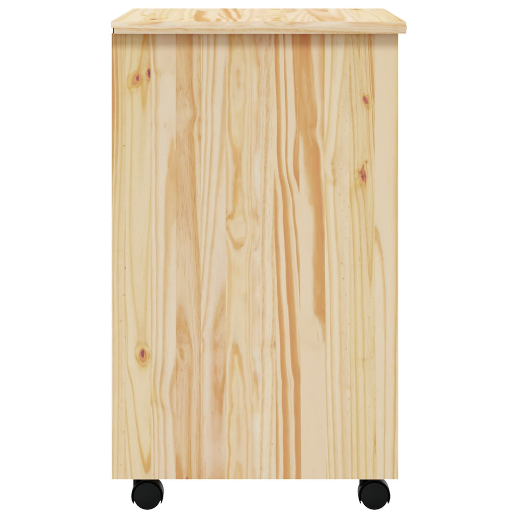 Rollcontainer mit Schubladen MOSS Klarlack 53 x 39 x 65,5 cm
