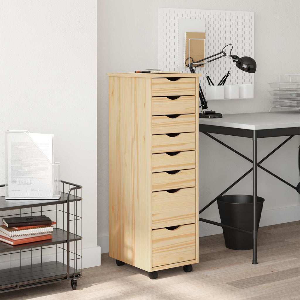 Rollcontainer mit Schubladen MOSS Klarlack 34 x 39 x 103 cm