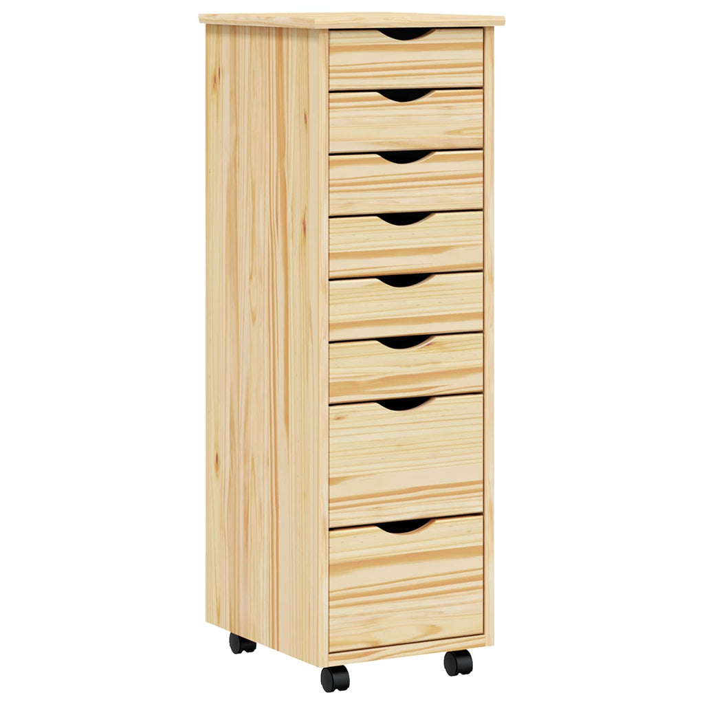 Rollcontainer mit Schubladen MOSS Klarlack 34 x 39 x 103 cm