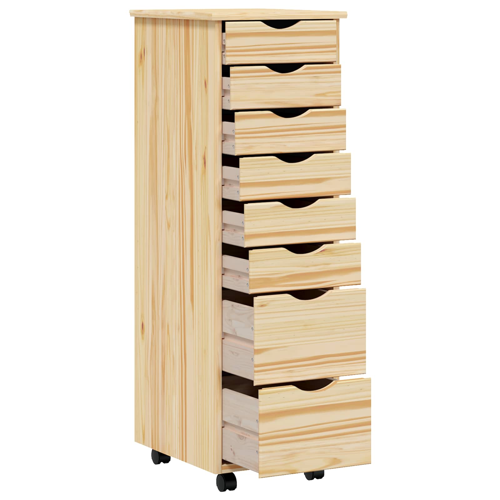 Rollcontainer mit Schubladen MOSS Klarlack 34 x 39 x 103 cm