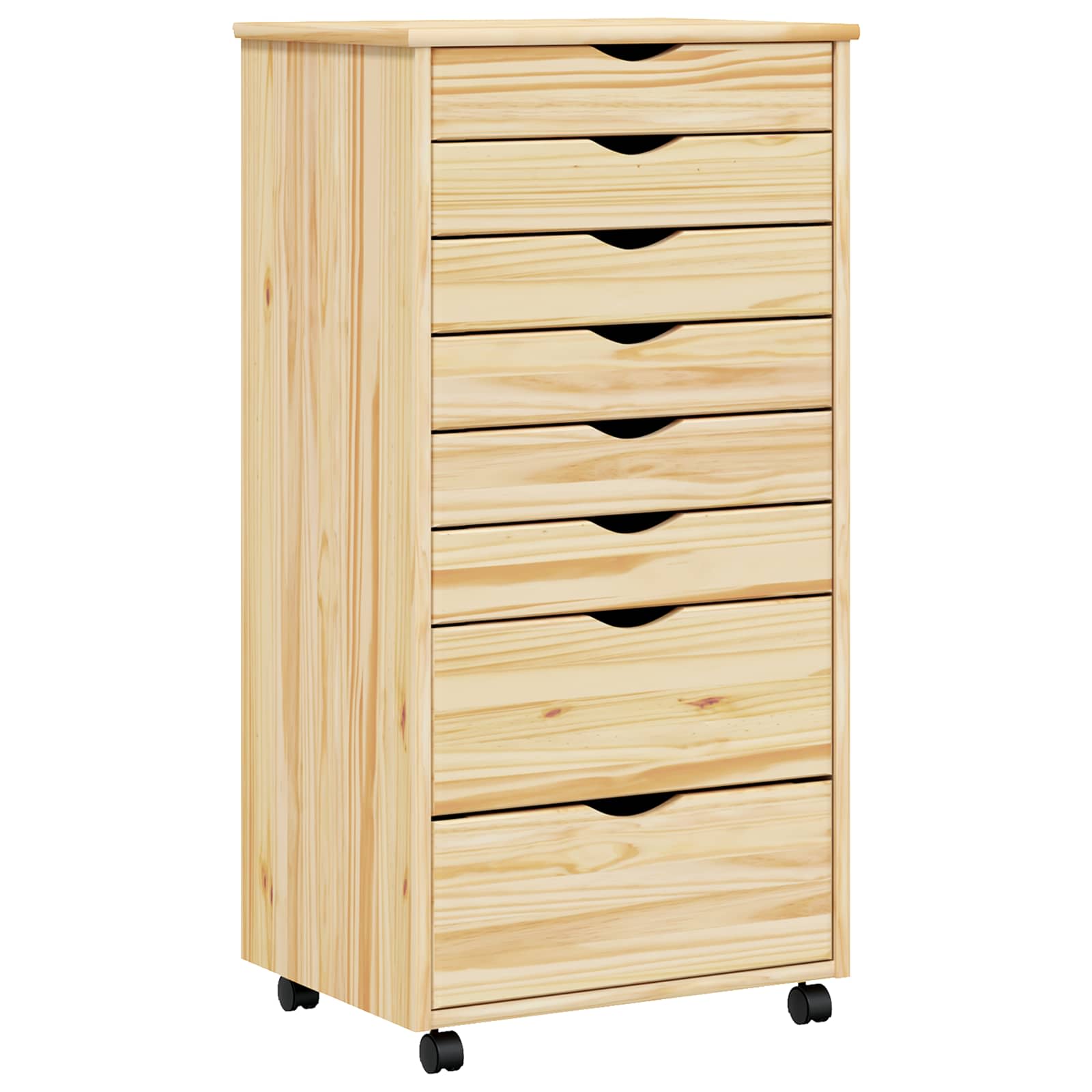 Rollcontainer mit Schubladen MOSS Klarlack 53 x 39 x 103 cm