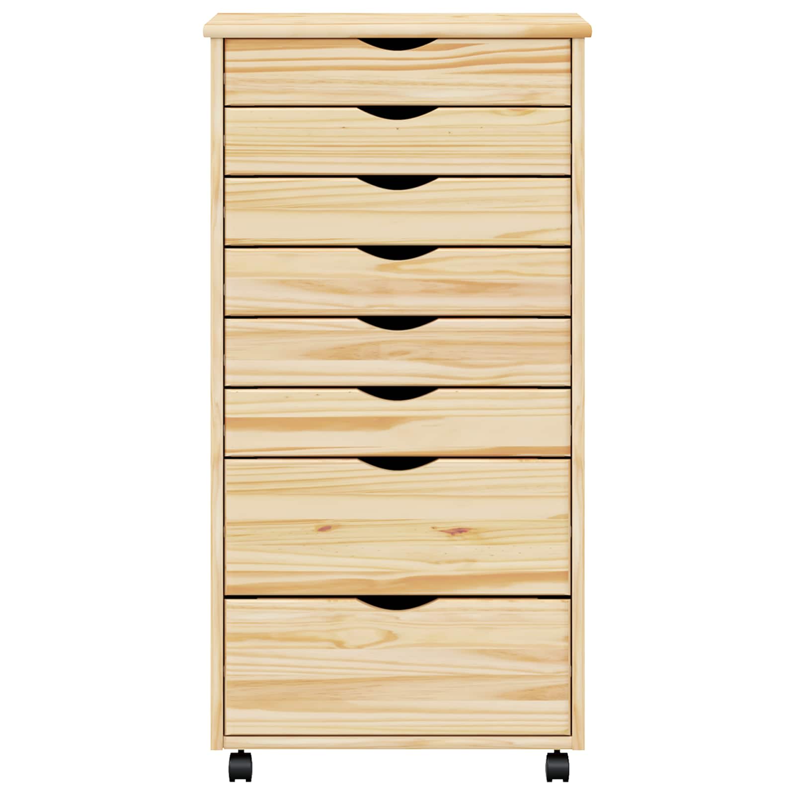 Rollcontainer mit Schubladen MOSS Klarlack 53 x 39 x 103 cm