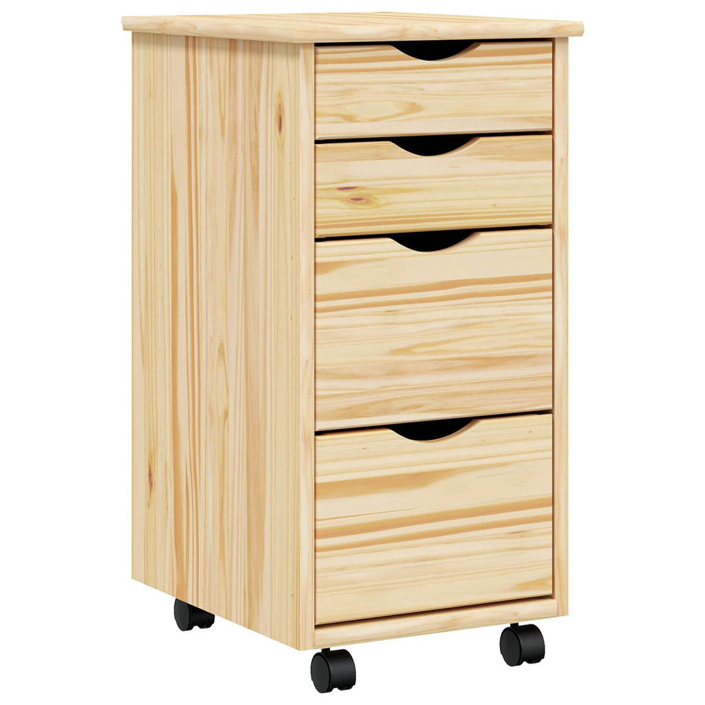 Rollwagen mit Schreibtisch MOSS Klarlack 34 x 39 x 65,5 cm