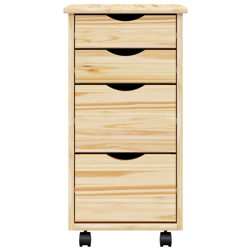 Rollwagen mit Schreibtisch MOSS Klarlack 34 x 39 x 65,5 cm