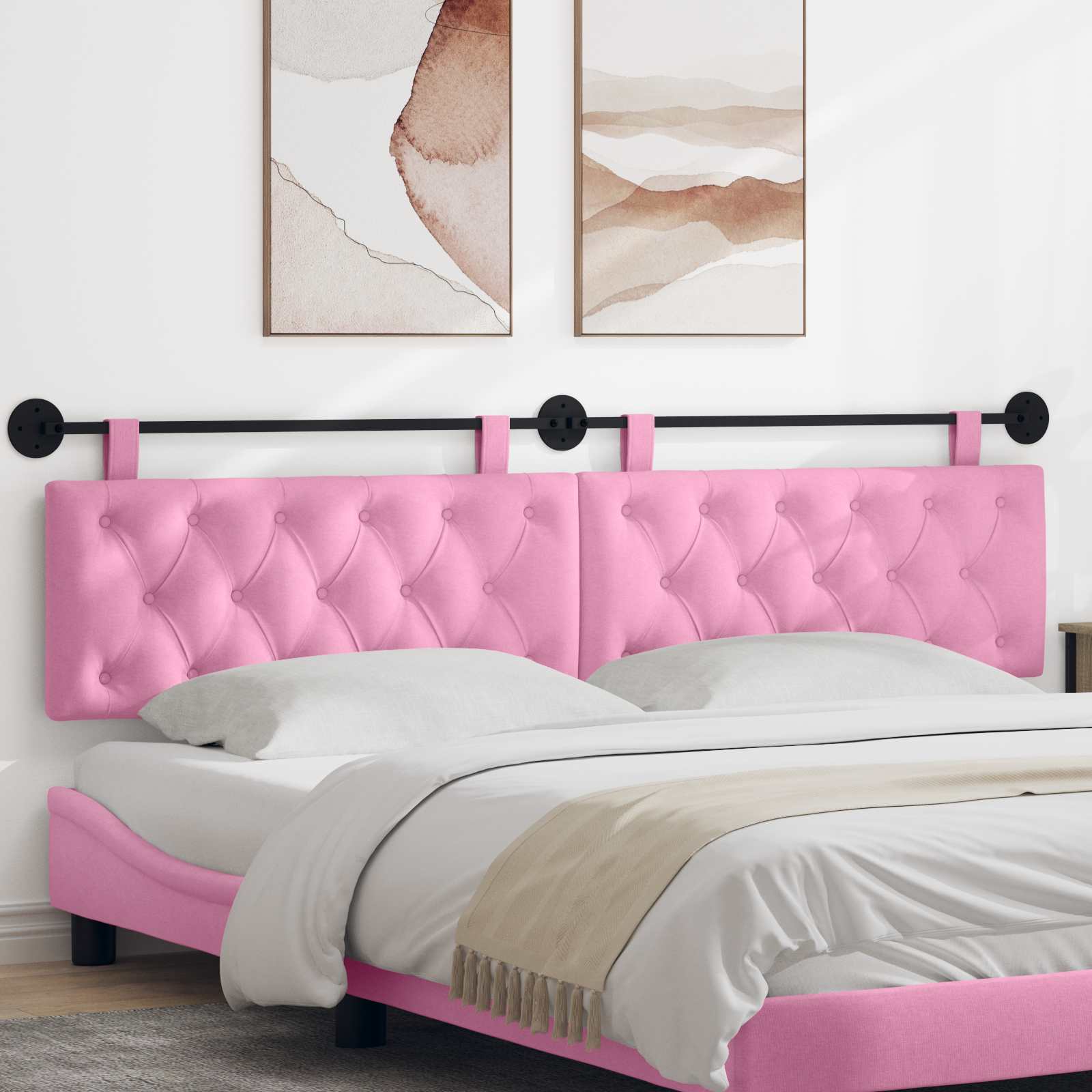 Hängendes Kopfteil Rosa Stoff