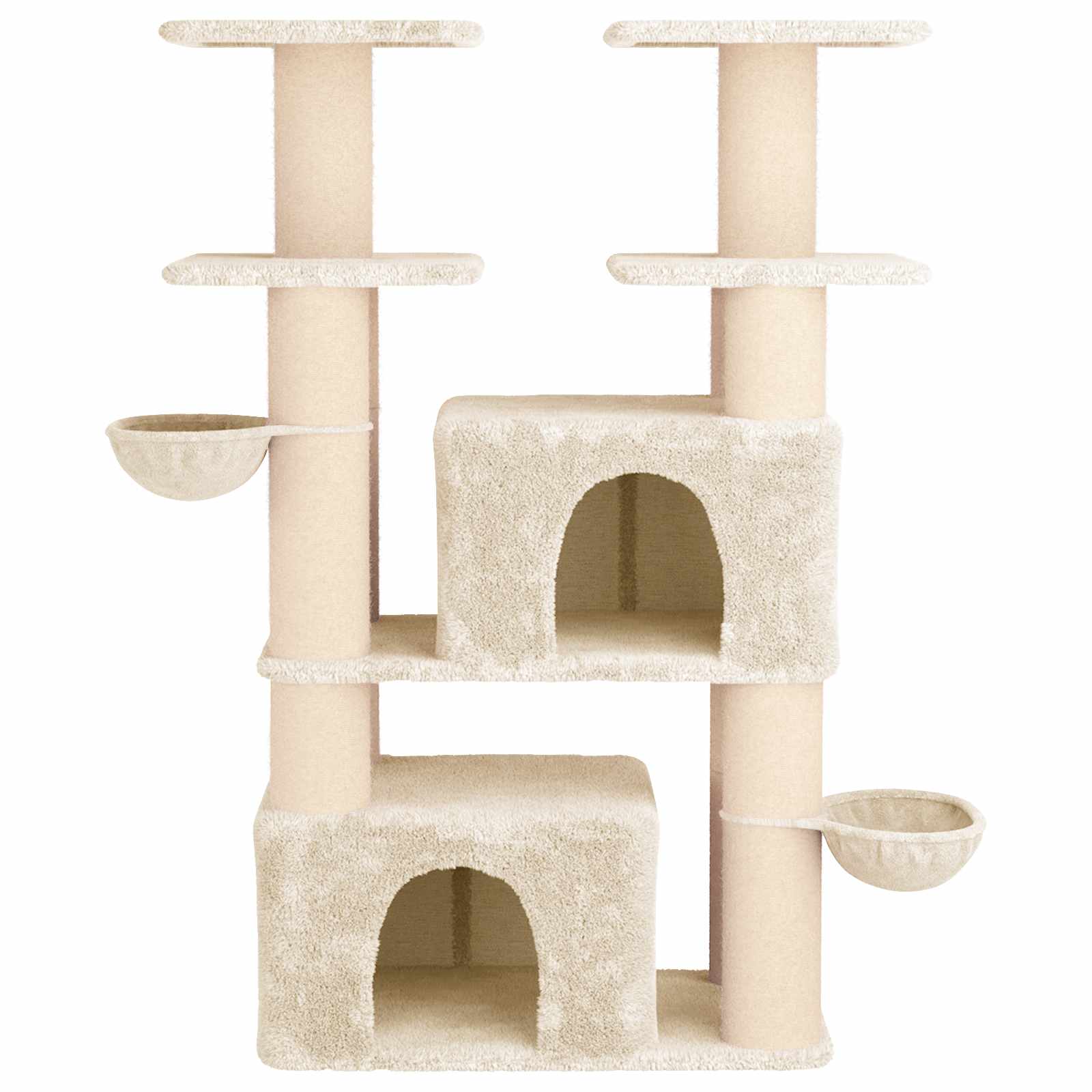 Katzennbaum mit Sisal-Kratzsäulen 2 Stk. Creme 147 cm