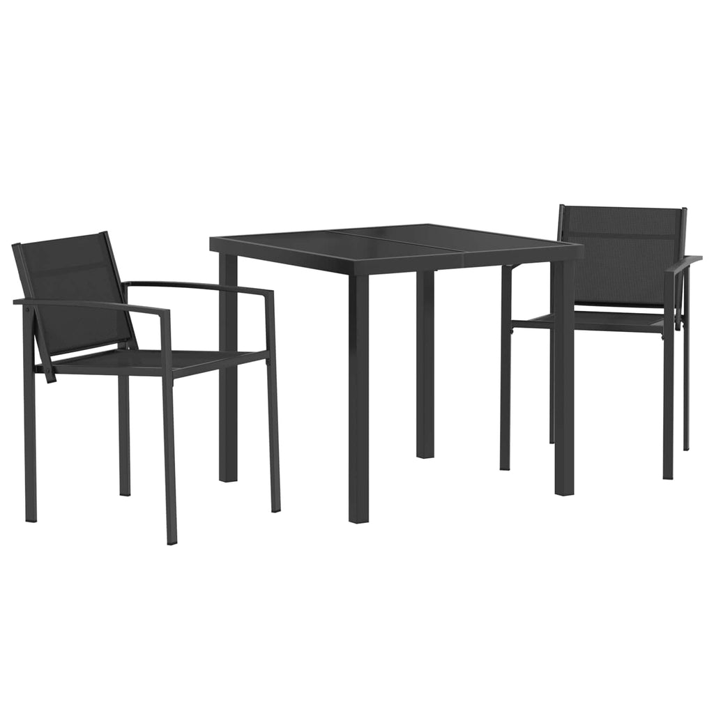 Gartenmöbel Set 3 pcs Schwarz und Anthrazit 80 x 80 x 73 cm