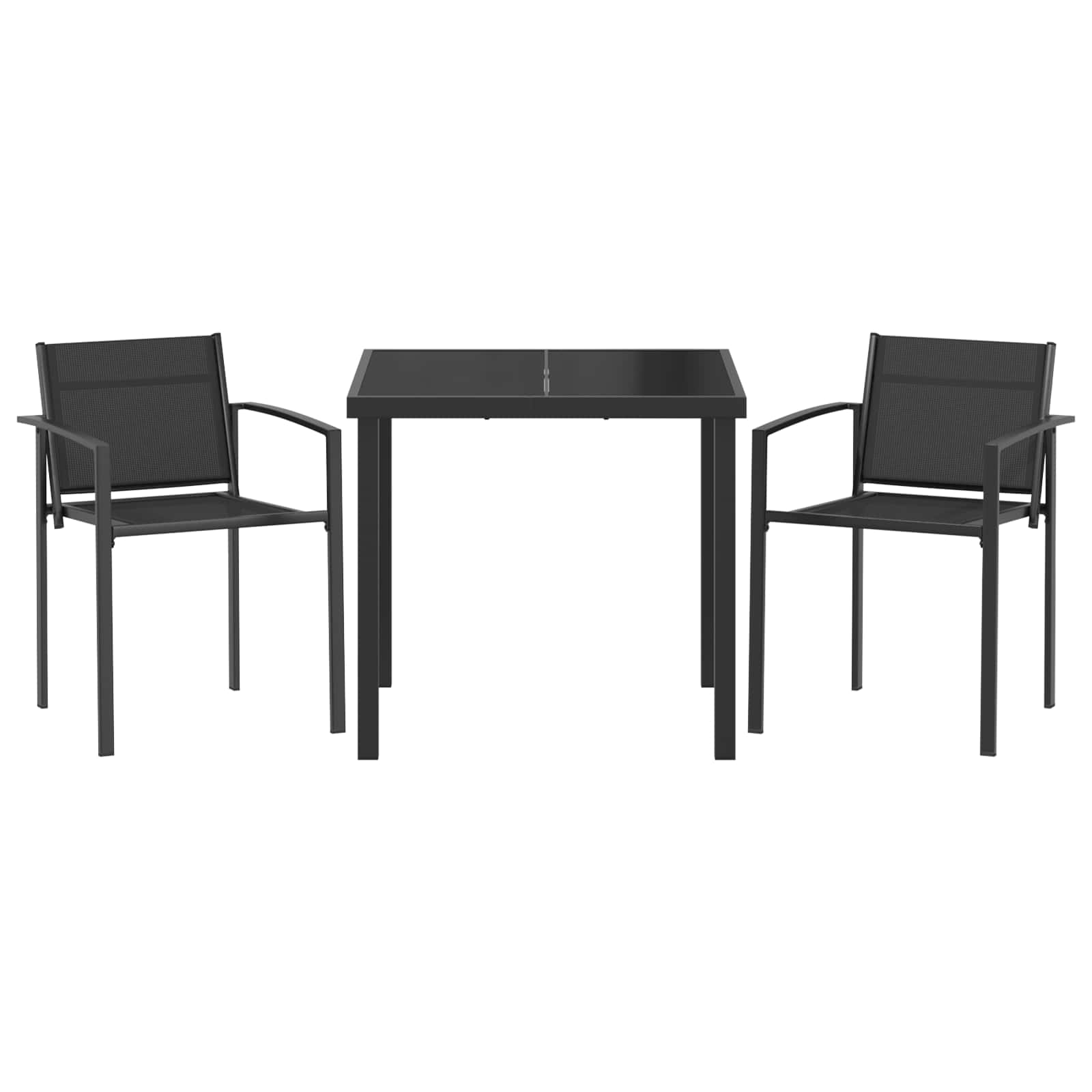 Gartenmöbel Set 3 pcs Schwarz und Anthrazit 80 x 80 x 73 cm