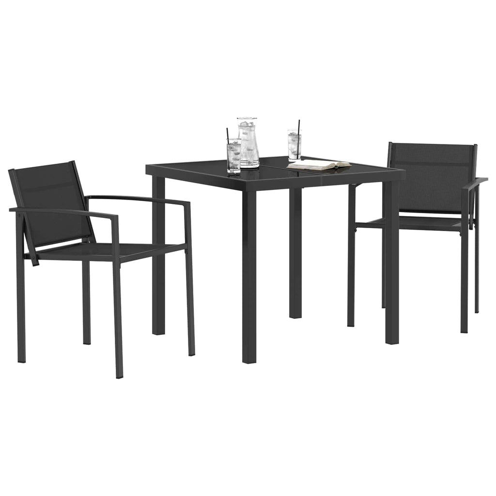 Gartenmöbel Set 3 pcs Schwarz und Anthrazit 80 x 80 x 73 cm