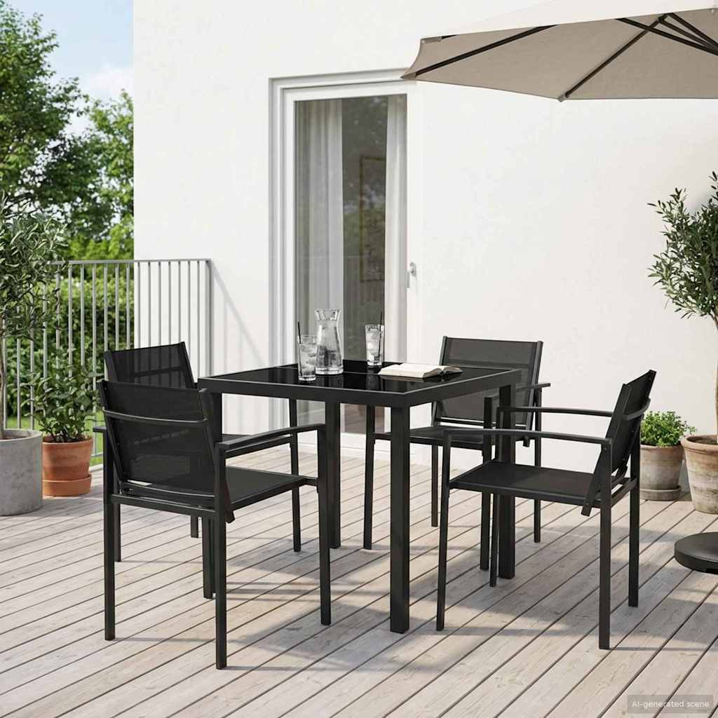 Gartenmöbel Set 5 pcs Schwarz und Anthrazit 80 x 80 x 73 cm