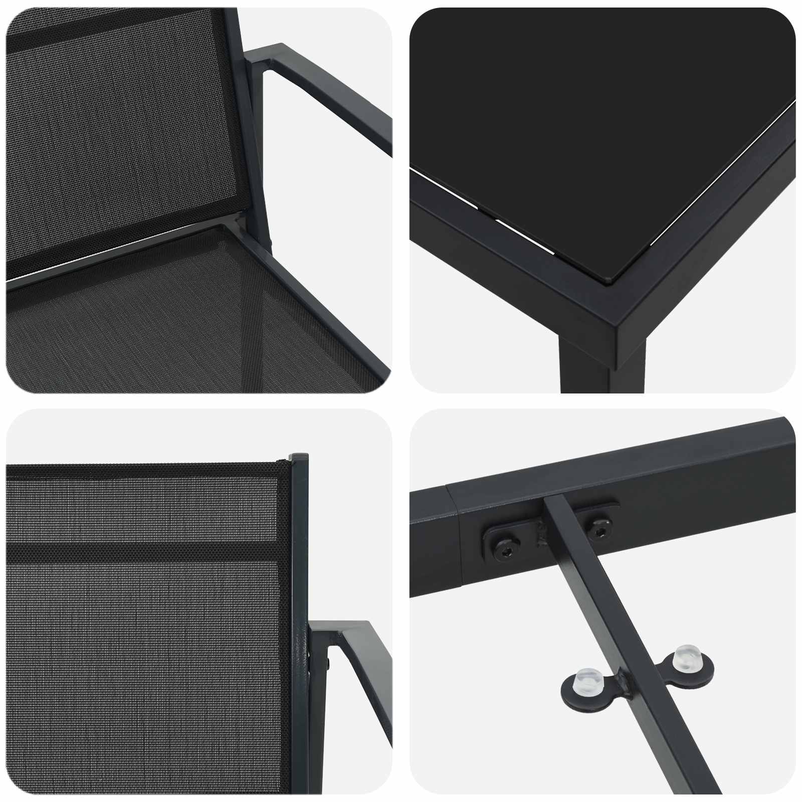 Gartenmöbel Set 5 pcs Schwarz und Anthrazit 140 x 70 x 73 cm