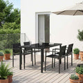 Gartenmöbel Set 5 pcs Schwarz und Anthrazit 160 x 80 x 73 cm