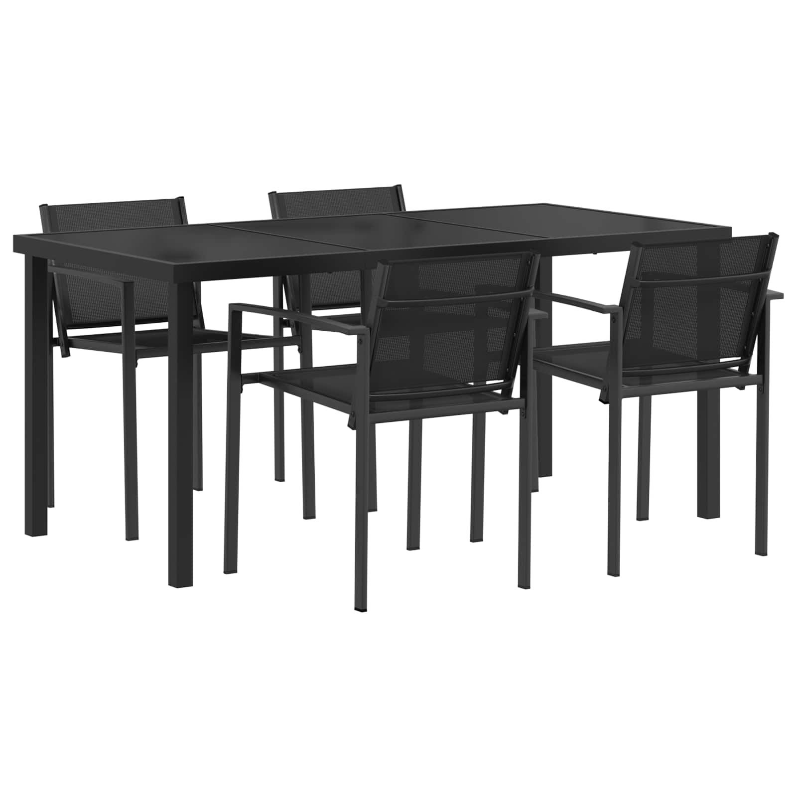 Gartenmöbel Set 5 pcs Schwarz und Anthrazit 160 x 80 x 73 cm