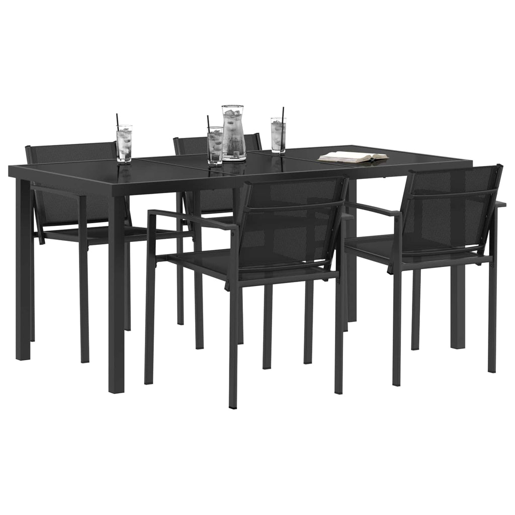 Gartenmöbel Set 5 pcs Schwarz und Anthrazit 160 x 80 x 73 cm