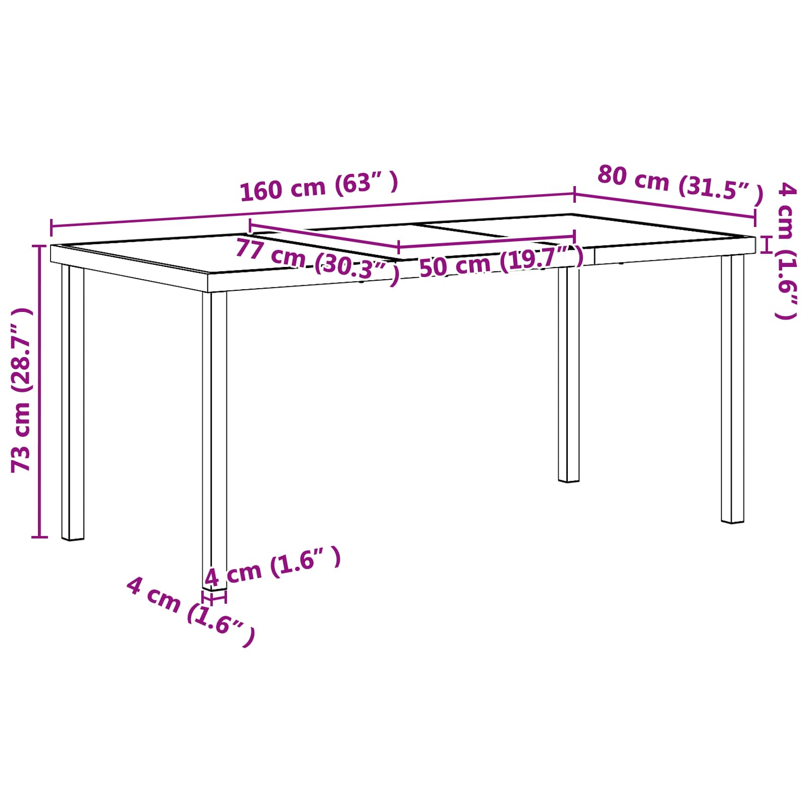 Gartenmöbel Set 5 pcs Schwarz und Anthrazit 160 x 80 x 73 cm