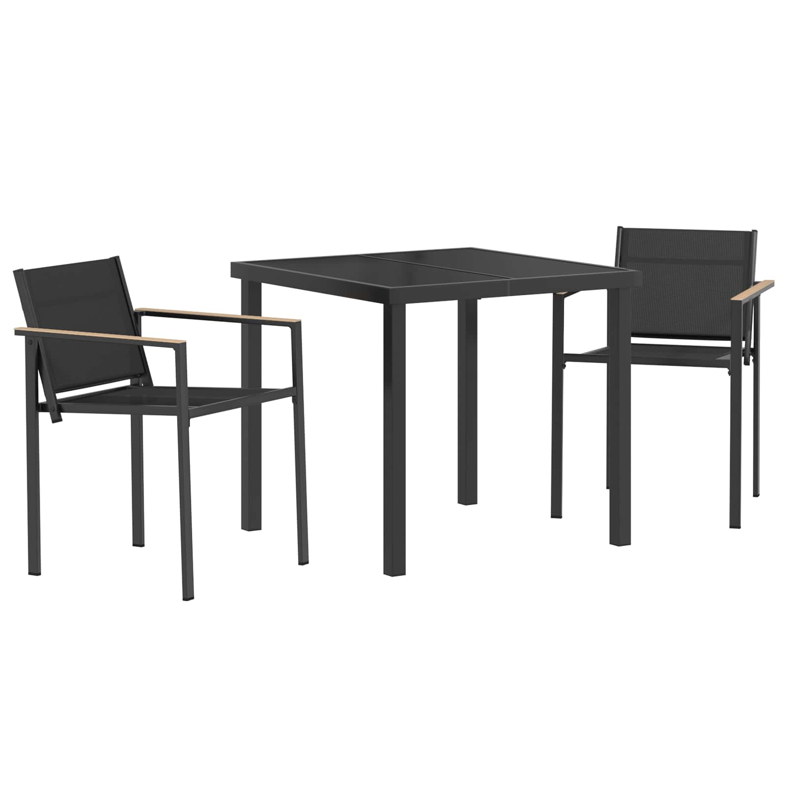 Gartenmöbel Set 3 pcs Schwarz und Anthrazit 80 x 80 x 73 cm
