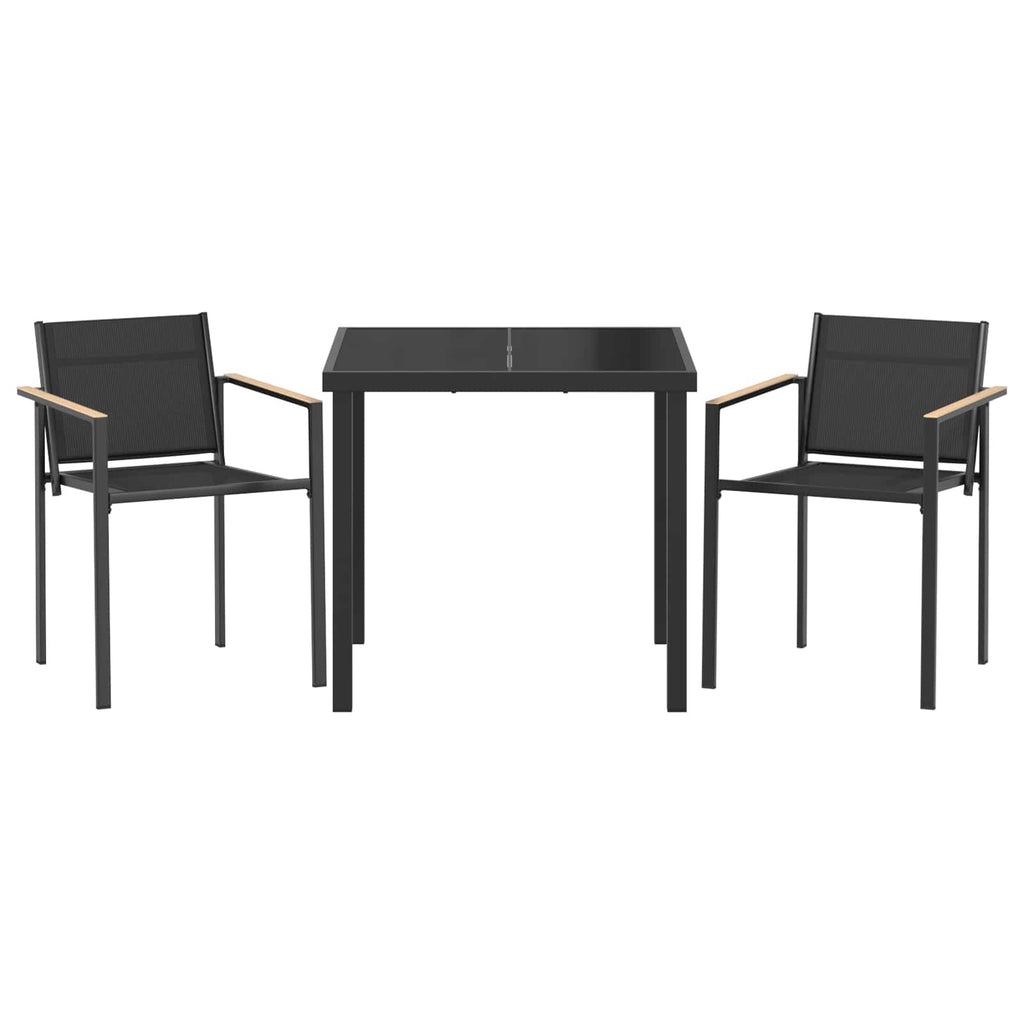 Gartenmöbel Set 3 pcs Schwarz und Anthrazit 80 x 80 x 73 cm