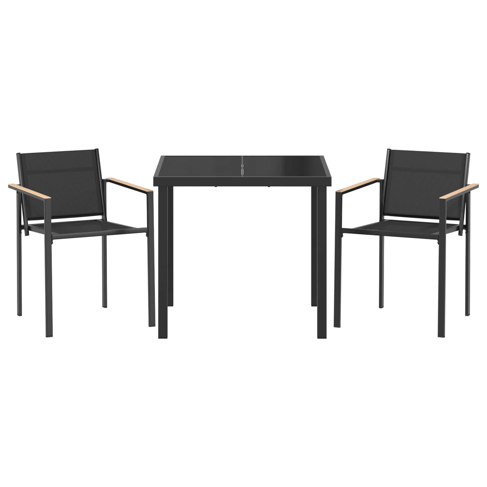 Gartenmöbel Set 3 pcs Schwarz und Anthrazit 80 x 80 x 73 cm