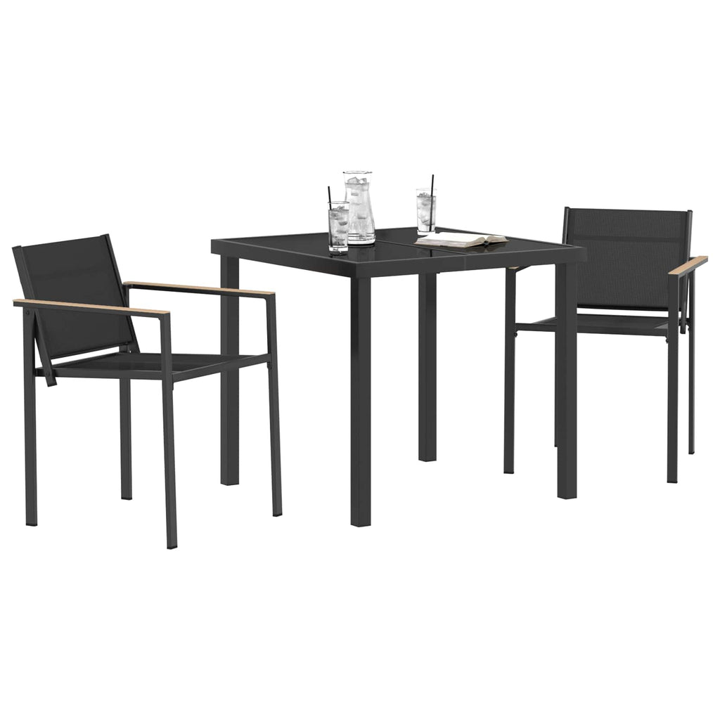 Gartenmöbel Set 3 pcs Schwarz und Anthrazit 80 x 80 x 73 cm