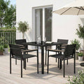 Gartenmöbel Set 5 pcs Schwarz und Anthrazit 80 x 80 x 73 cm