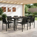 Gartenmöbel Set 7 pcs Schwarz und Anthrazit 160 x 80 x 73 cm