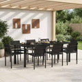 Gartenmöbel Set 9 pcs Schwarz und Anthrazit Textilene