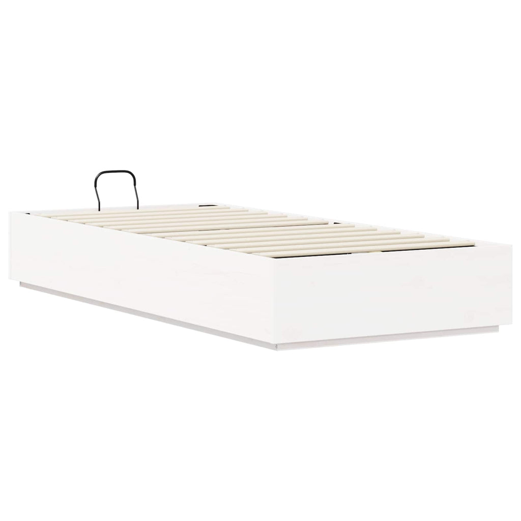 Ottoman Bettgestell Weiß 80 x 200 cm Massives Kiefernholz