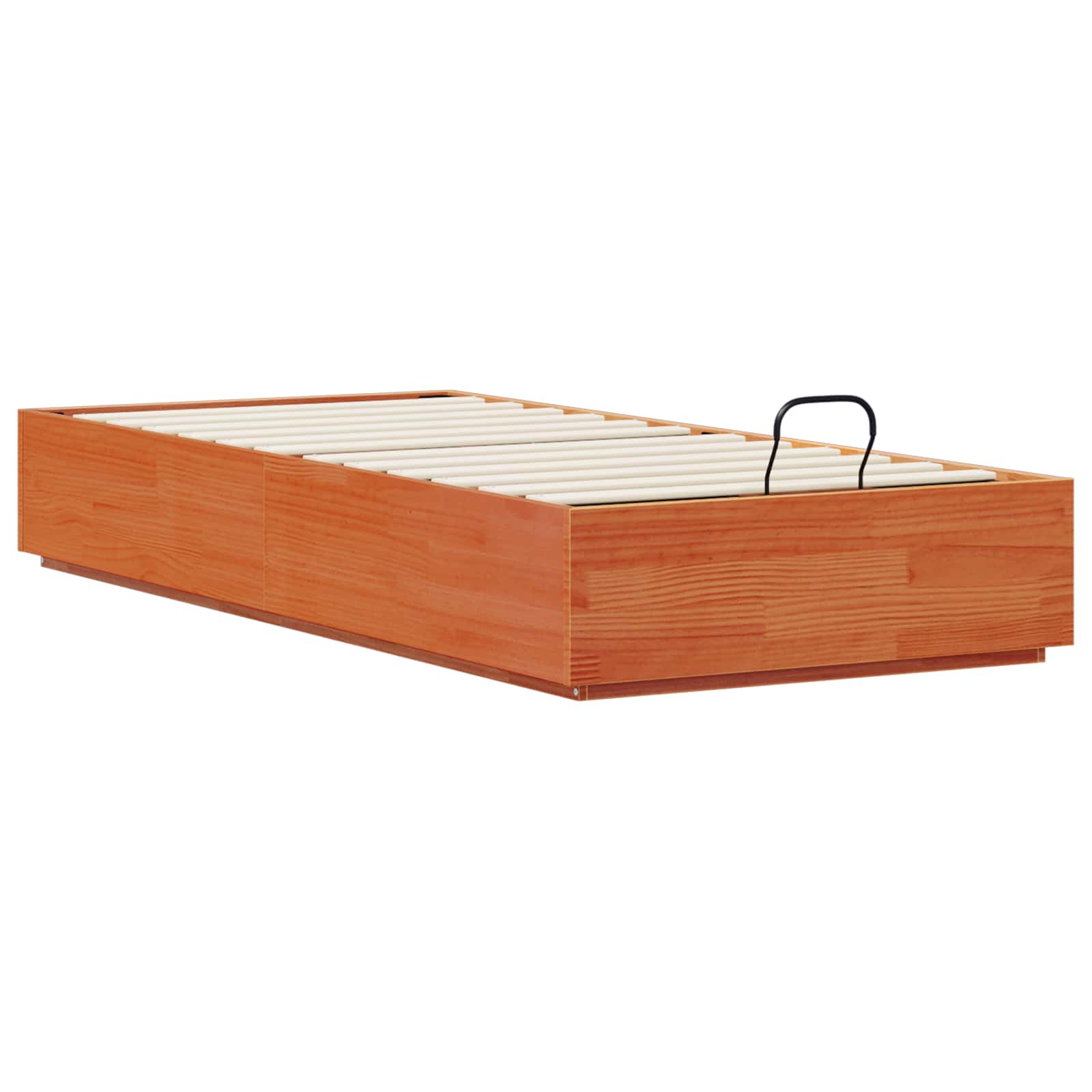 Ottoman Bettgestell Wachsbraun 80 x 200 cm Massives Kiefernholz