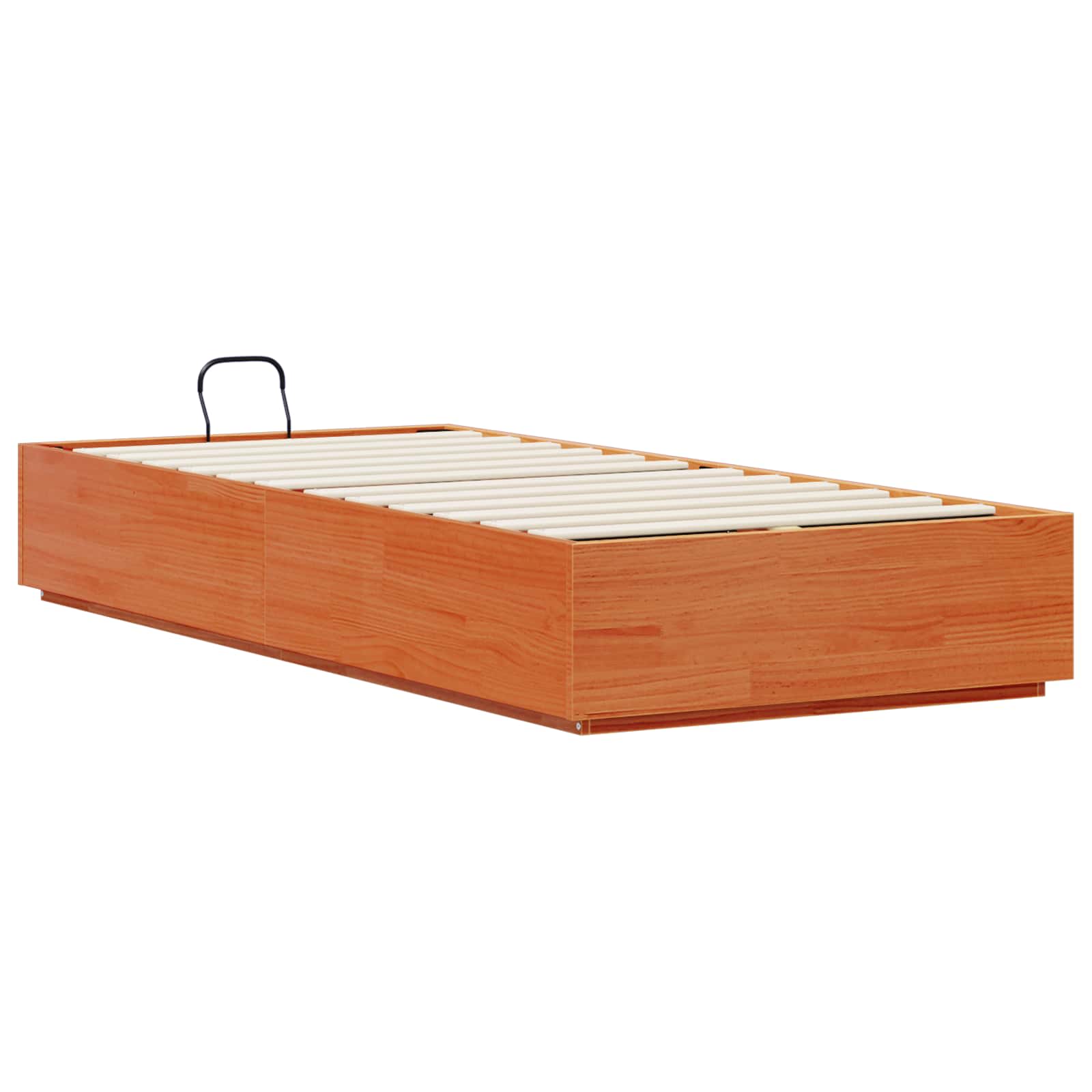 Ottoman Bettgestell Wachsbraun 90 x 200 cm Massives Kiefernholz