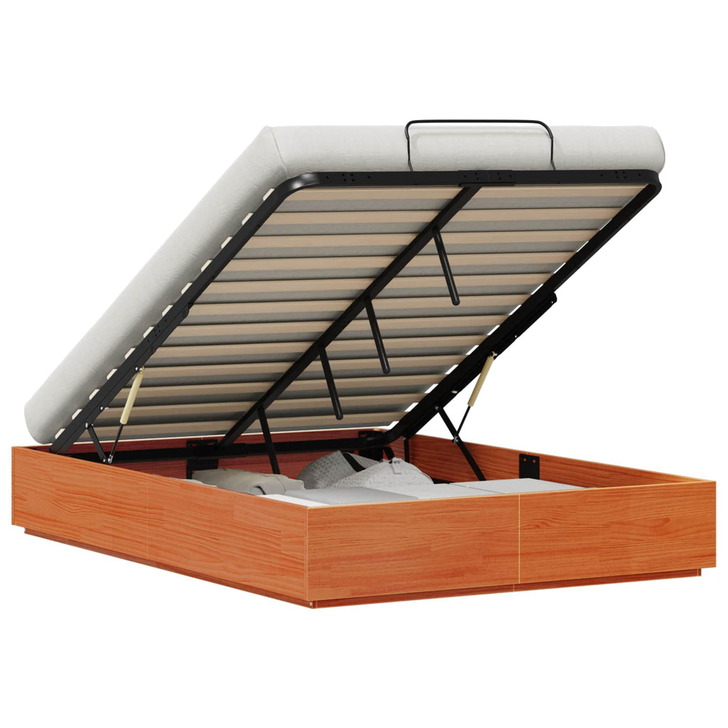 Ottoman Bettgestell Wachsbraun 120 x 190 cm