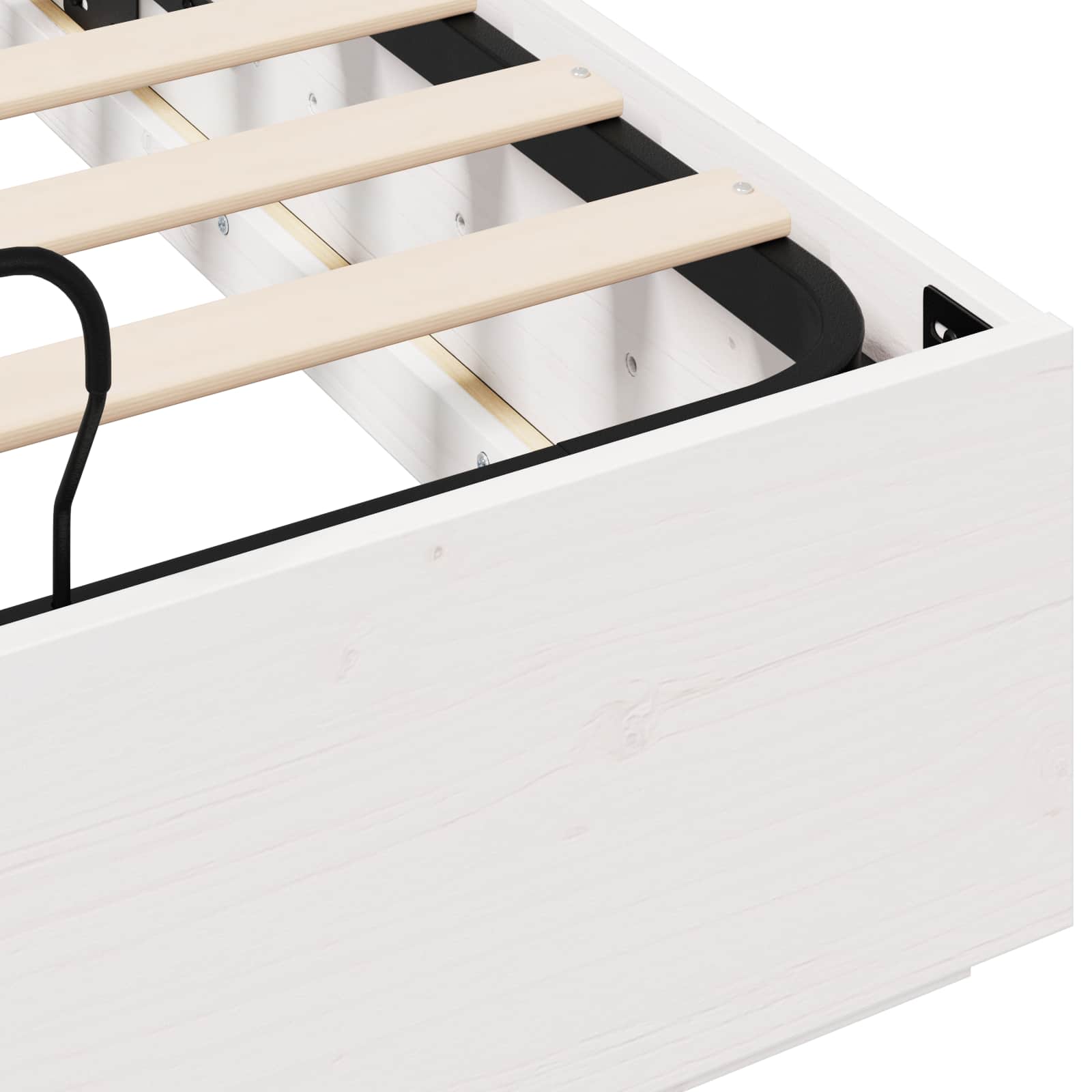 Ottoman Bettgestell Weiß 135 x 190 cm Massives Kiefernholz