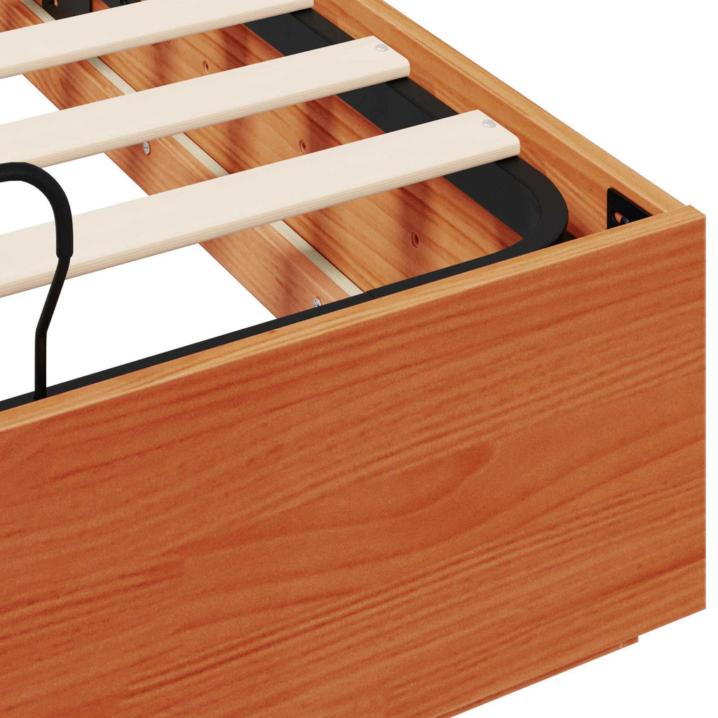 Ottoman Bettgestell Wachsbraun 135 x 190 cm
