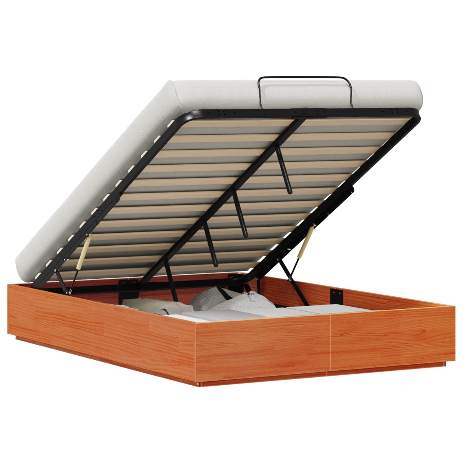 Ottoman Bettgestell Wachsbraun 135 x 190 cm