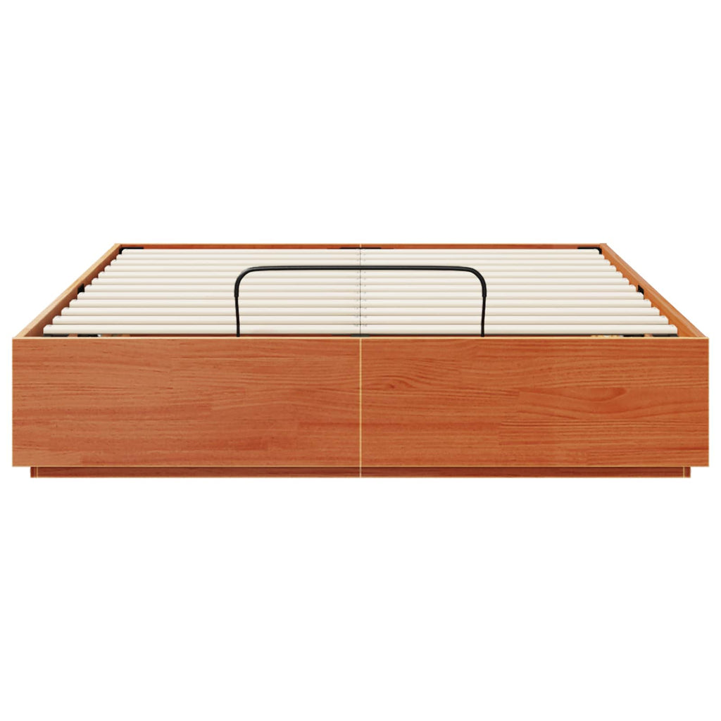 Ottoman Bettgestell Wachsbraun 135 x 190 cm