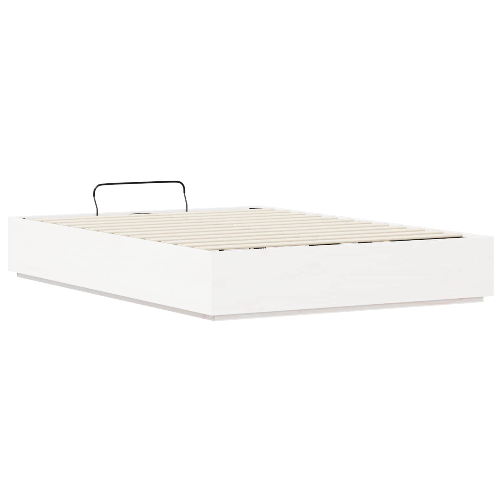 Ottoman Bettgestell Weiß 140 x 190 cm Massives Kiefernholz
