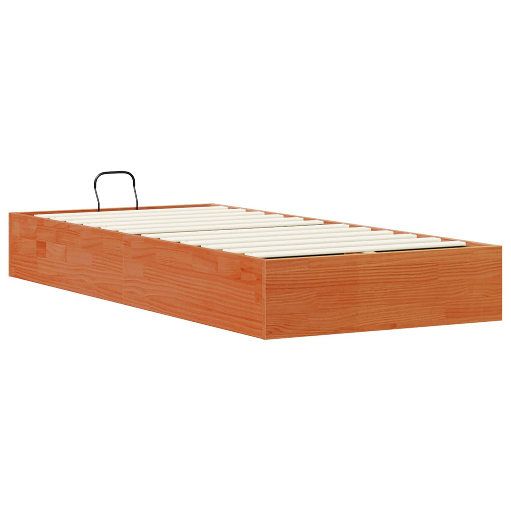 Ottoman Bettgestell mit Stauraum Wachsbraun 75 x 190 cm