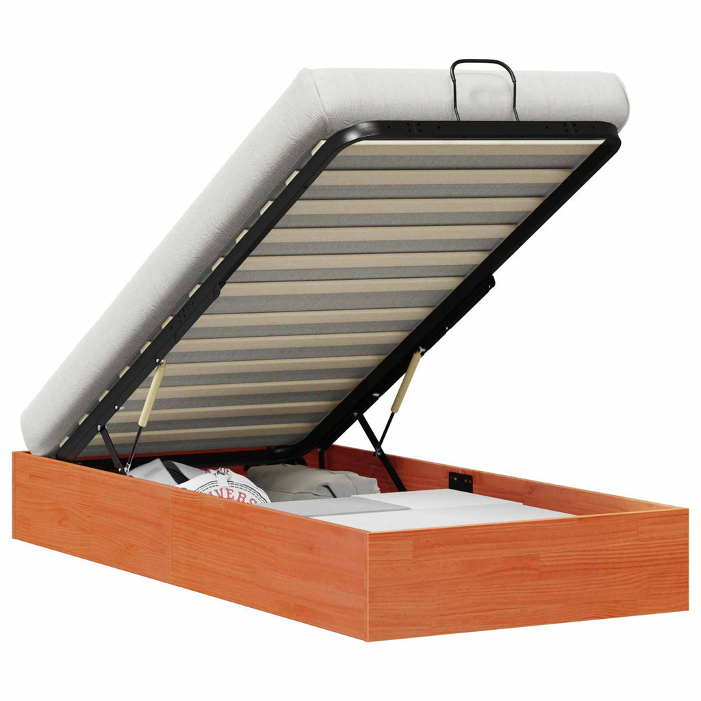 Ottoman Bettgestell mit Stauraum Wachsbraun 80 x 200 cm