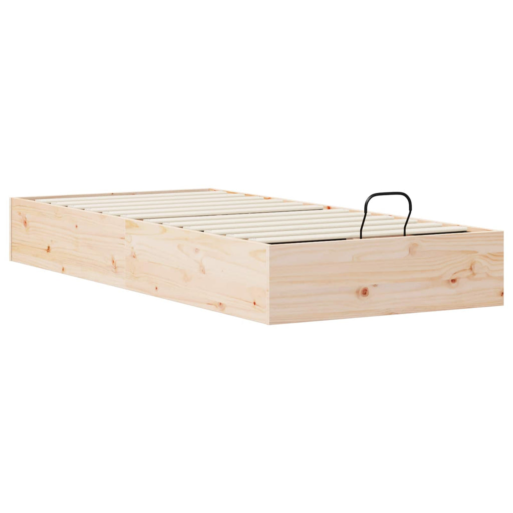 Ottoman Bettgestell mit Stauraum Natur 90 x 200 cm
