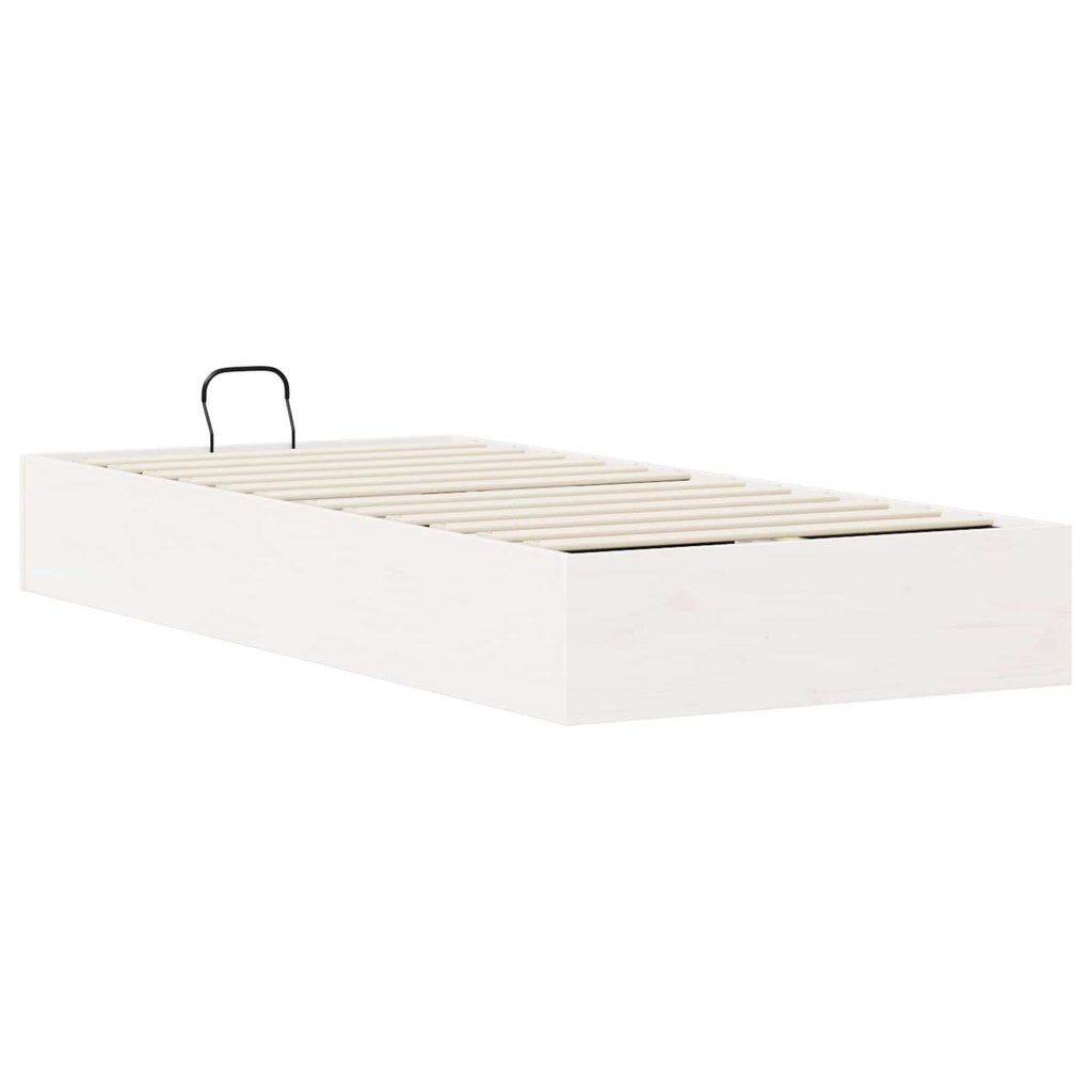 Ottoman Bettgestell mit Stauraum Weiß 90 x 200 cm