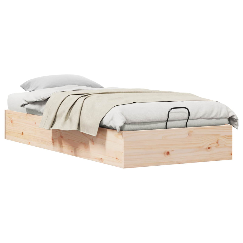 Ottoman Bettgestell mit Stauraum Natur 100 x 200 cm