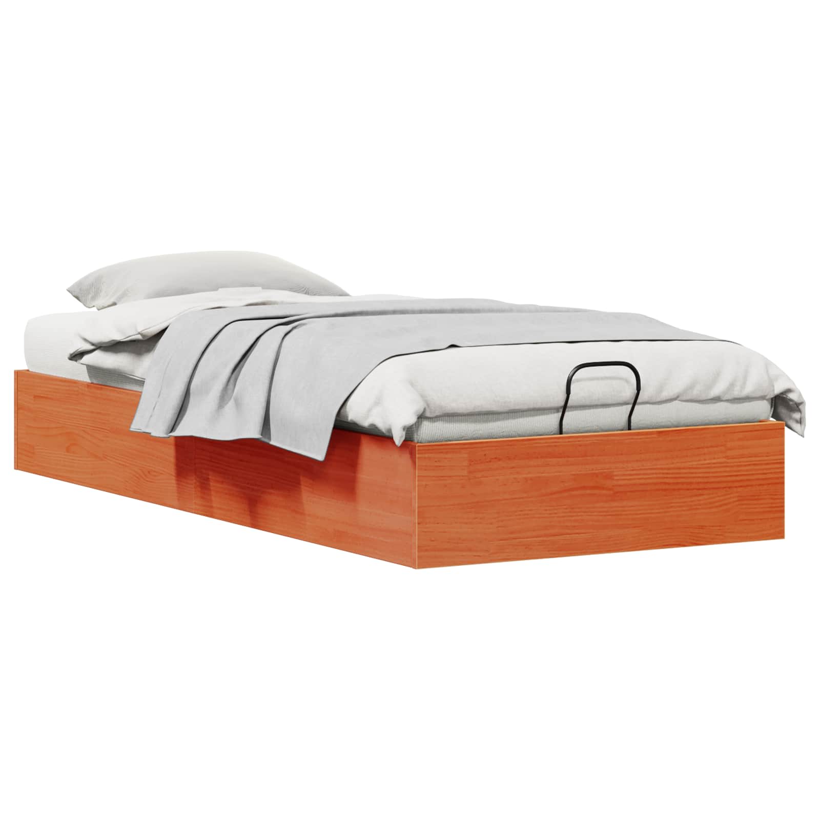 Ottoman Bettgestell mit Stauraum Wachsbraun 100 x 200 cm