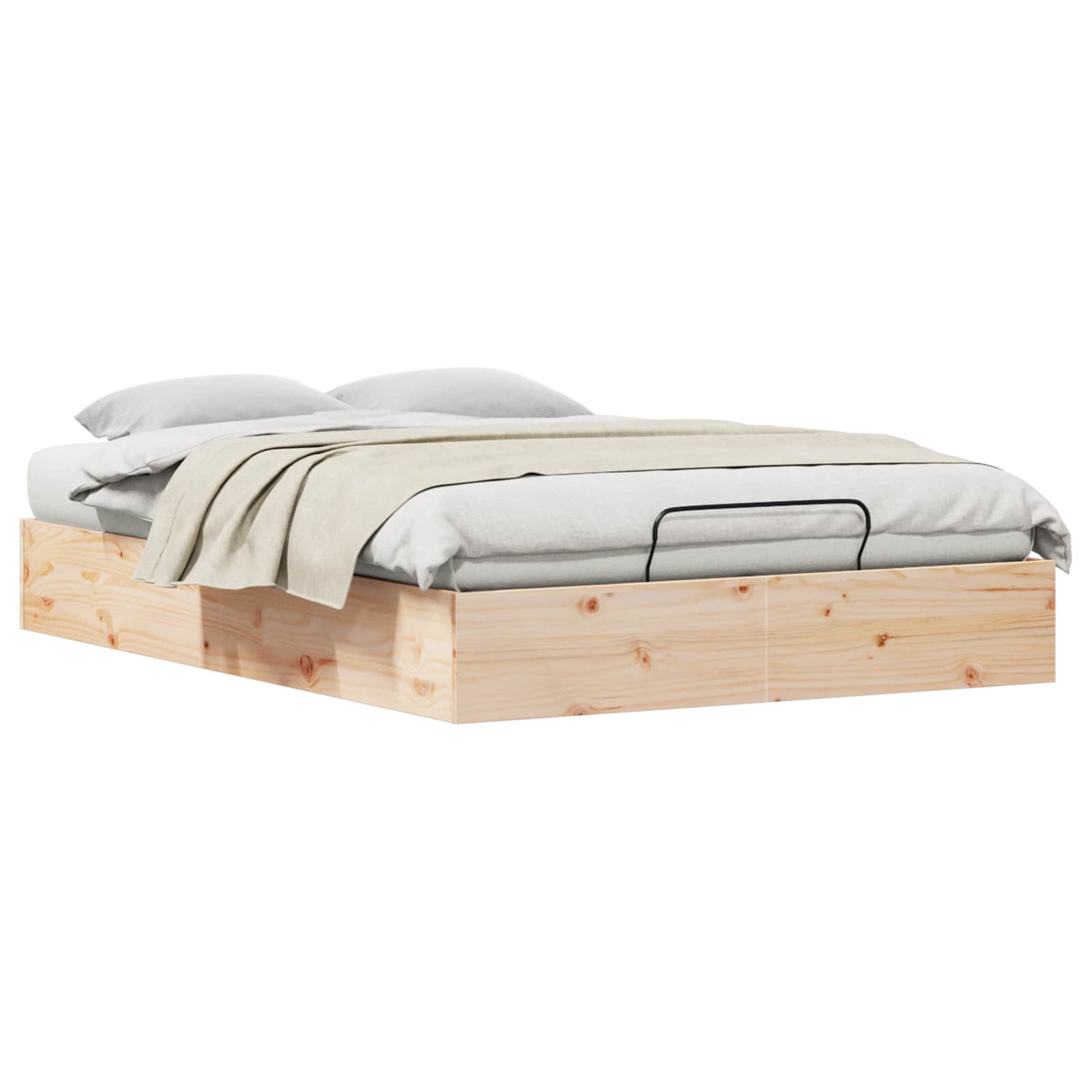 Ottoman Bettgestell mit Stauraum Natur 120 x 190 cm