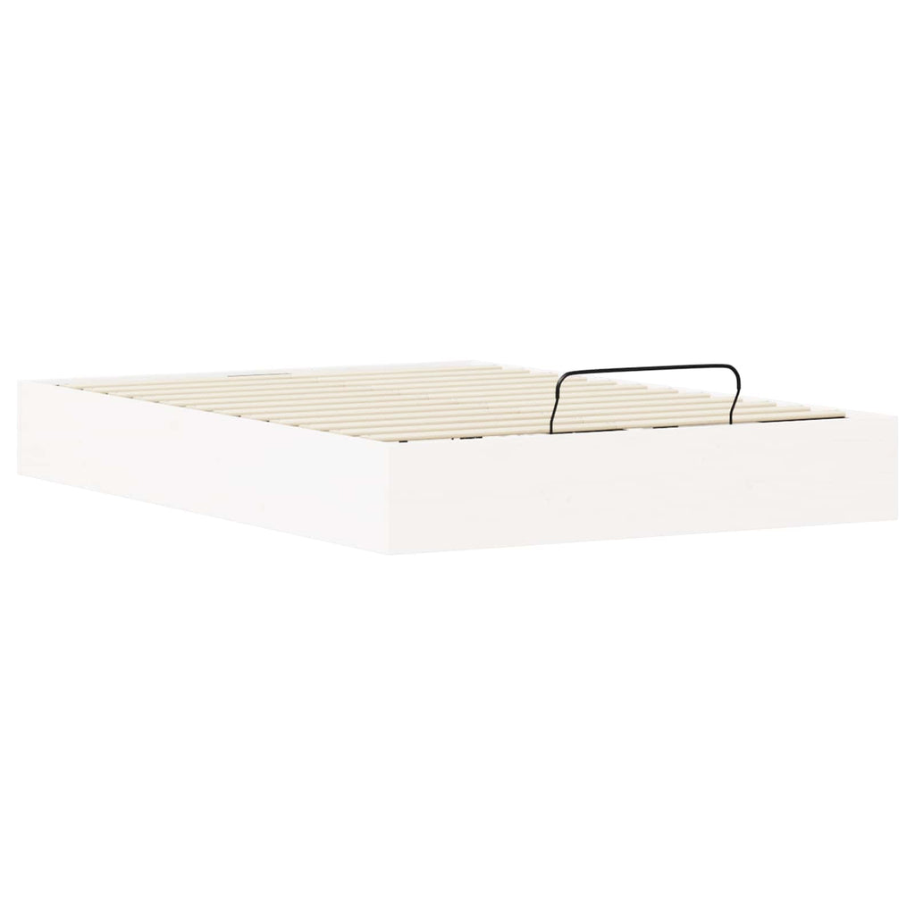 Ottoman Bettgestell mit Stauraum Weiß 135 x 190 cm