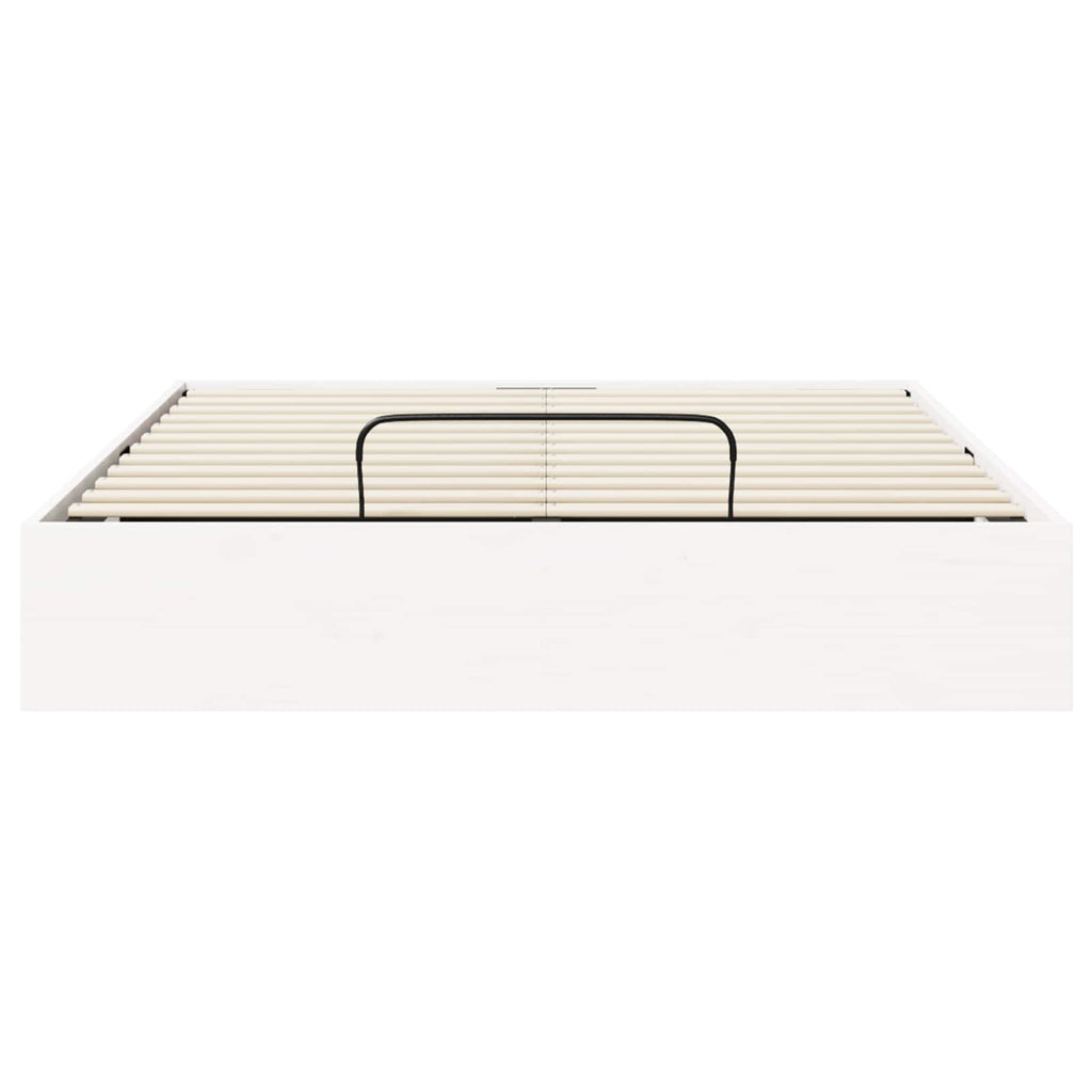 Ottoman Bettgestell mit Stauraum Weiß 135 x 190 cm