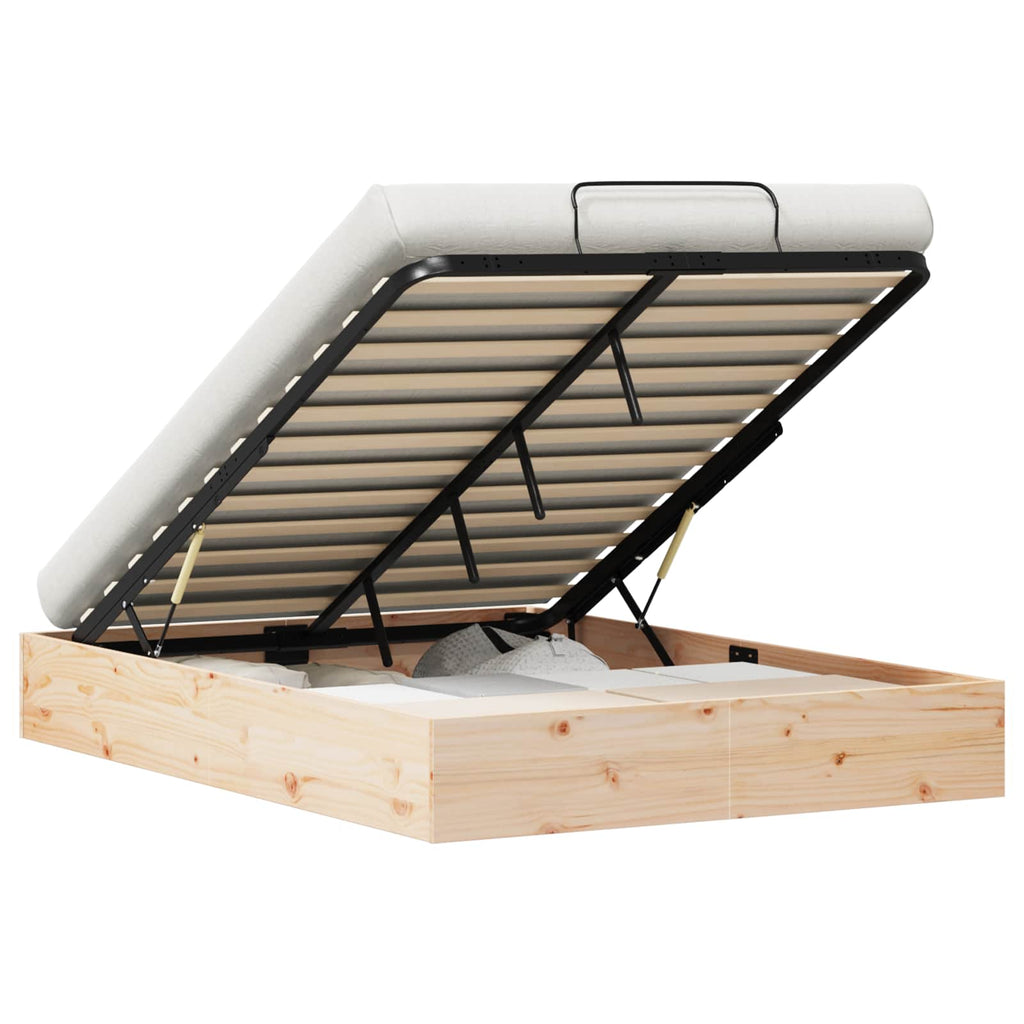 Ottoman Bettgestell mit Stauraum Natur 140 x 190 cm