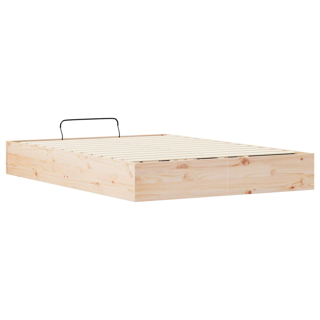 Ottoman Bettgestell mit Stauraum Natur 140 x 190 cm